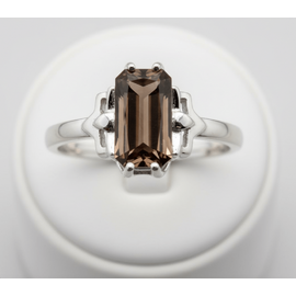 Кольцо из натурального дымчатого кварца